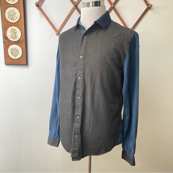 Elie Tahari Two Tone Contrast Button Up Shirt - Picture 12 of 13